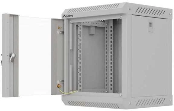 Lanberg szafa instalacyjna rack wisząca 10" 6u 300x300 pilka drzwi przeszklone (flat pack)