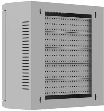 Lanberg Tinklo spintelė TPR 10'' su MESH plokšte 340x340x140 pilka (surinkta) (WAT1-3414-00S)