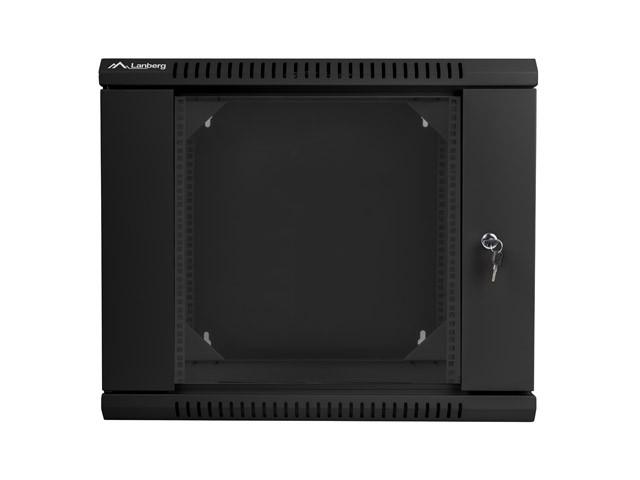 LANBERG WF02-6609-10B sieninis dvigubas stelažas 19 colių plokščias paketas 9U/600x600mm juodas
