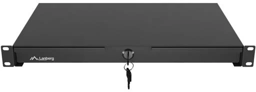Lanberg 19" Rack spintelė su stalčiais 1U 270 mm Juodas (1U/483 × 270 mm, keliamoji galia iki 30 kg)