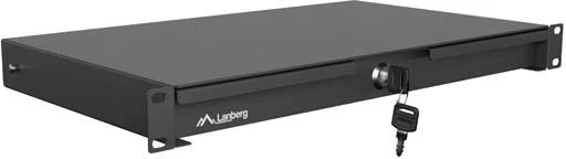 Lanberg 19" Rack spintelė su stalčiais 1U 270 mm Juodas (1U/483 × 270 mm, keliamoji galia iki 30 kg)