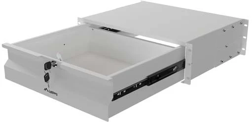 Lanberg 19" Rack spintelė su stalčiais 3U 360 mm pilka (3U/483 × 360 mm, keliamoji galia iki 90 kg, 4 taškų tvirtinimas)