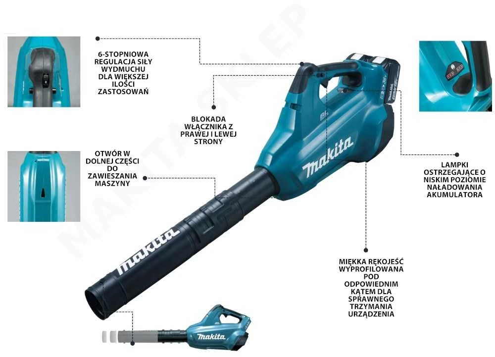 Makita Akumuliatorinis pūstuvas DUB362Z 2x18V be akumuliatorių ir kroviklio