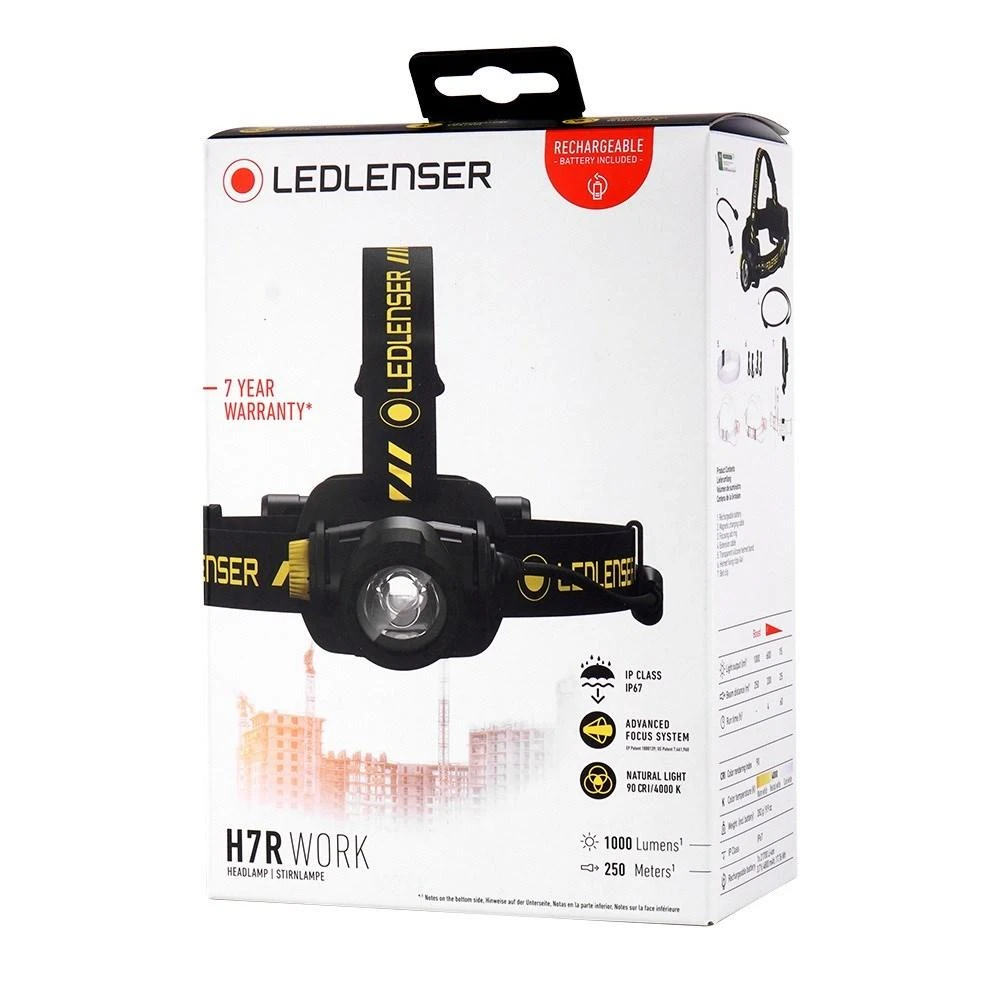 LED Lenser Galvos Žibintas - LEDLENSER H7R 1000lm Įkraunamas Juodas