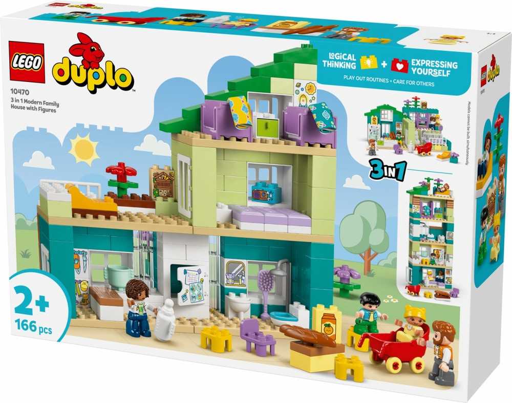 LEGO® DUPLO Modernus šeimos namas 3 viename su figūrėlėmis 10470