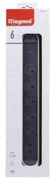 Legrand Apsauginis prailginimo laidas 6x2pz 1.5m baltas-juodas