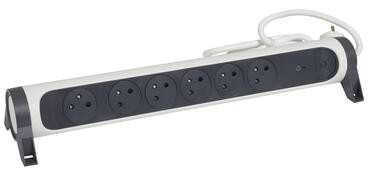 Legrand Apsauginis prailginimo laidas 6x2pz 1.5m baltas-juodas