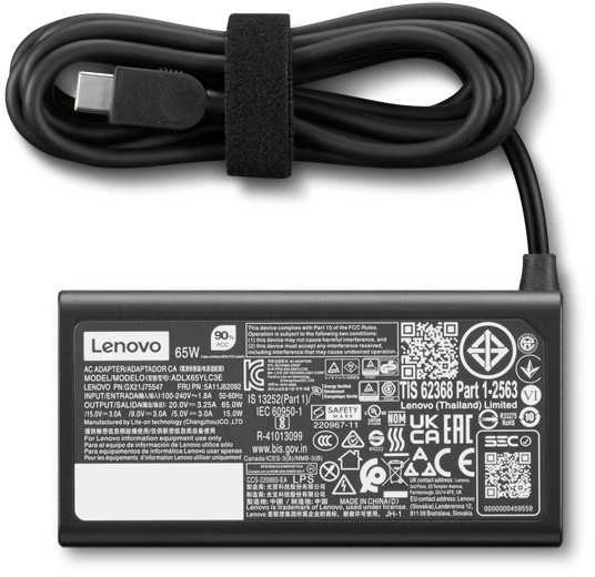 Lenovo 65W USB-C įkroviklis su laidų tvarkymo juostele