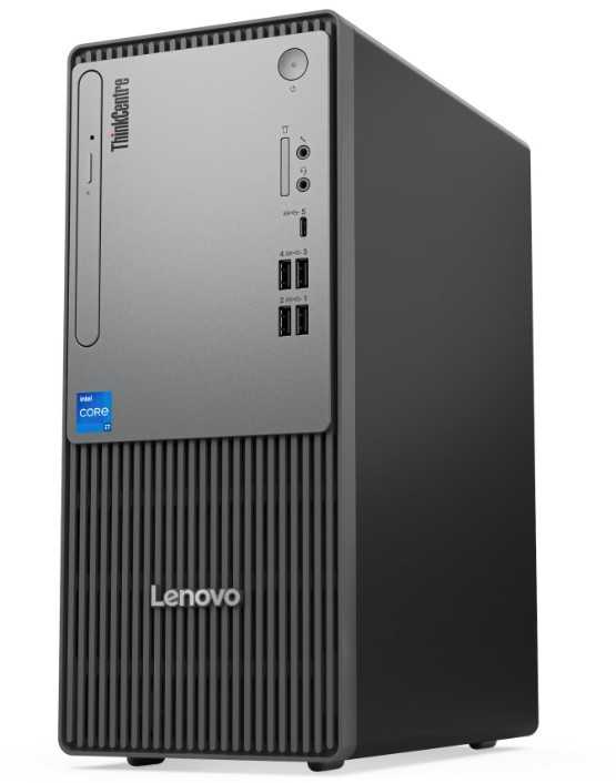 Stacionarus kompiuteris Komputer Lenovo ThinkCentre Neo 50t Tower G5 i3-14100 8GB/256GB Windows 11 Pro Juodas (12UD0031PB)