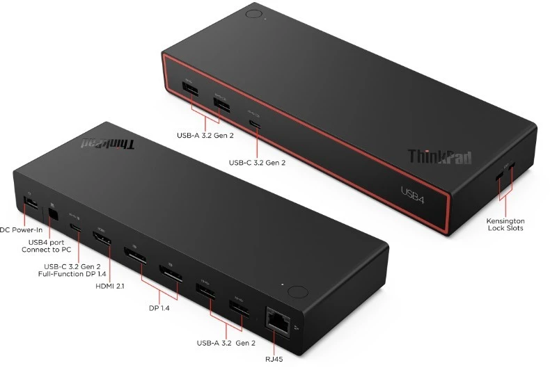 Lenovo Doko stotelė thinkpad usb4 dock 5000 (with 135w adapter) 40bf0135eu