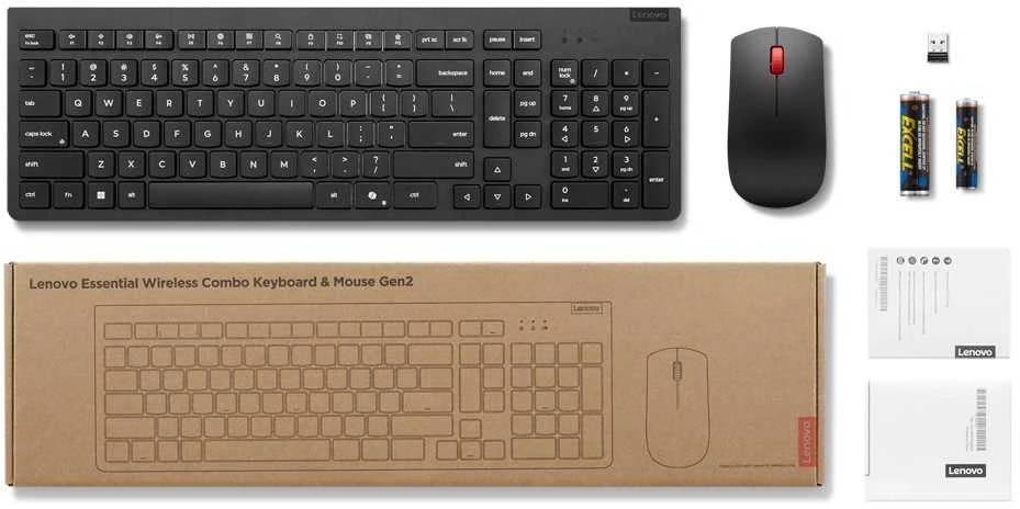 Klaviatūra LENOVO Essential Wls KBD ir pelės rinkinys