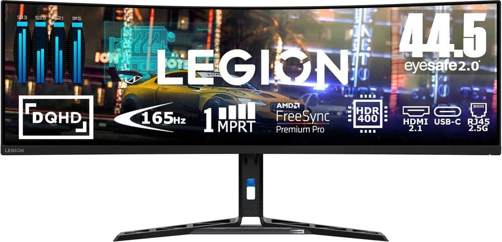 Žaidimų monitorius LENOVO LEGION R45w-30 / 44.5" / Dual QHD (5120x1440) / 1500R / WLED VA / 170 Hz / 1 ms
