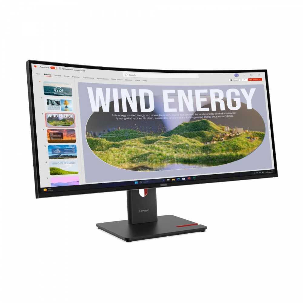 Monitorius Lenovo | ThinkVision | T34WD-40 | 34 " | VA | 21:9 | 120 Hz | 4 ms | 3440 x 1440 pikselių | 300 cd/m² | HDMI jungtys quantity 1 | Eclipse juodas | Garantija 36 mėn.