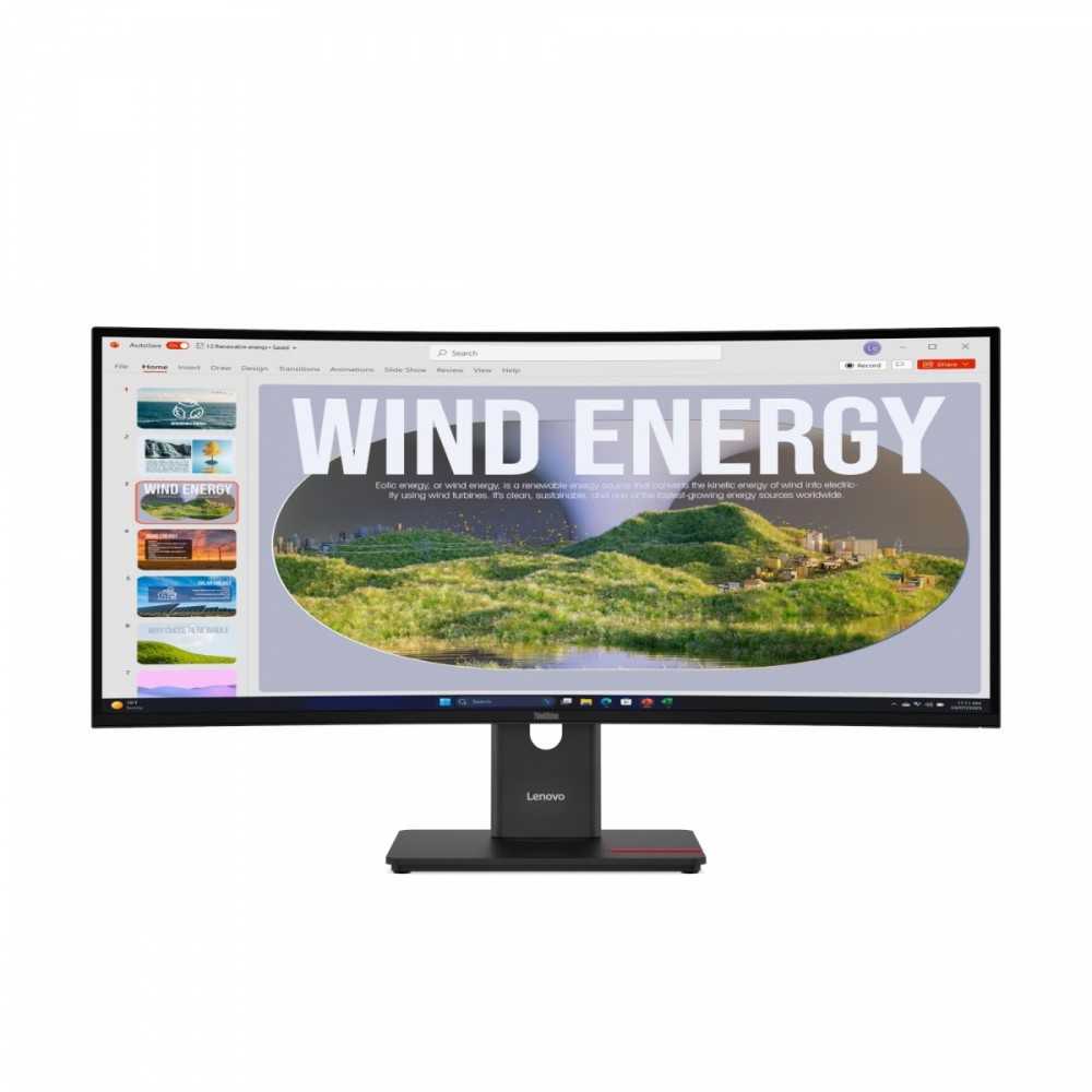 Monitorius Lenovo | ThinkVision | T34WD-40 | 34 " | VA | 21:9 | 120 Hz | 4 ms | 3440 x 1440 pikselių | 300 cd/m² | HDMI jungtys quantity 1 | Eclipse juodas | Garantija 36 mėn.