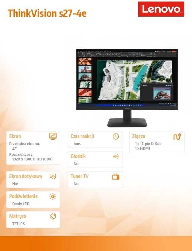Lenovo ThinkVision S27-4e monitorius