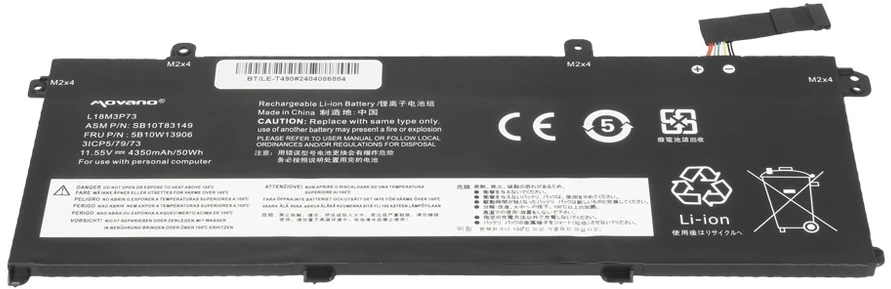 Movano „Lenovo ThinkPad T490 T495 P43S P14S“ baterija L18M3P73 - 4350 mAh (50 WH)