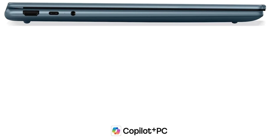 Nešiojamas kompiuteris „Lenovo Yoga 7 Gen 11“ 14AGP11 „Ryzen AI 5 435“, 14 colių WUXGA lietimui jautrus OLED ekranas, 400 nitų, 60 Hz, blizgus, 16 GB LPDDR5X-8000, 512 GB SSD, „Radeon 840M“ vaizdo plokštė, 5.0 MP + IR, 70 Wh, „Windows 11 Tidal Teal“.