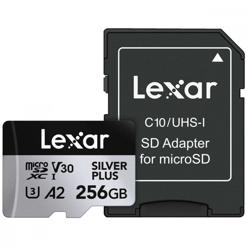 Atminties kortelė Lexar 256GB Micro SDXC Professional Sidabrinis Plus UHS-I A2 V30 U3 4K