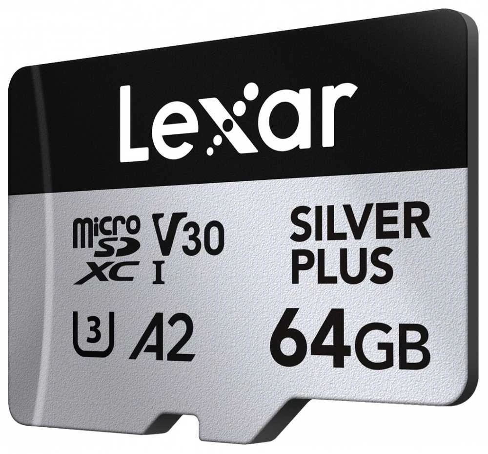 Atminties kortelė Lexar | Sidabrinis PLUS | 64 GB | Micro SDXC | Flash atminties klasė 10