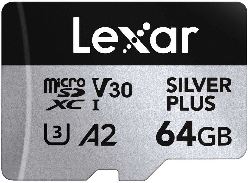 Atminties kortelė Lexar | Sidabrinis PLUS | 64 GB | Micro SDXC | Flash atminties klasė 10