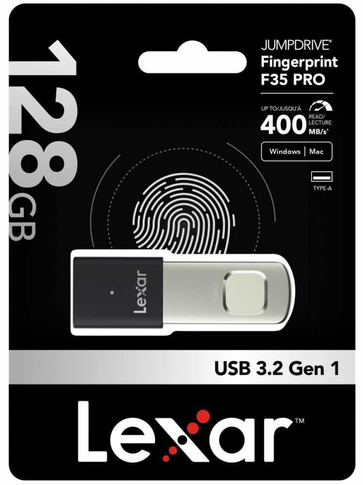 Lexar 128GB pirštų atspaudų skaitytuvas F35pro USB 3.2