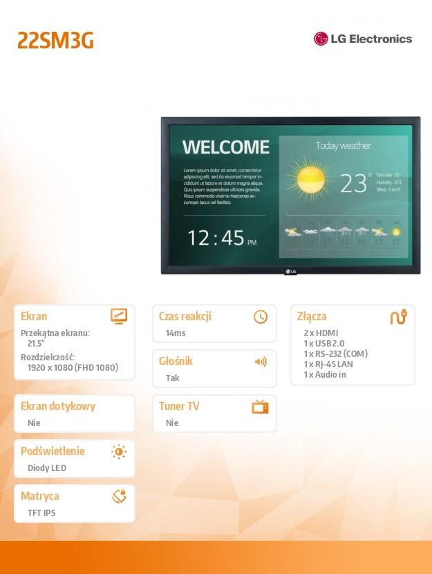 Monitorius LG 22SM3G-B 22" FHD IPS 250NITS 16/7 WEBOS