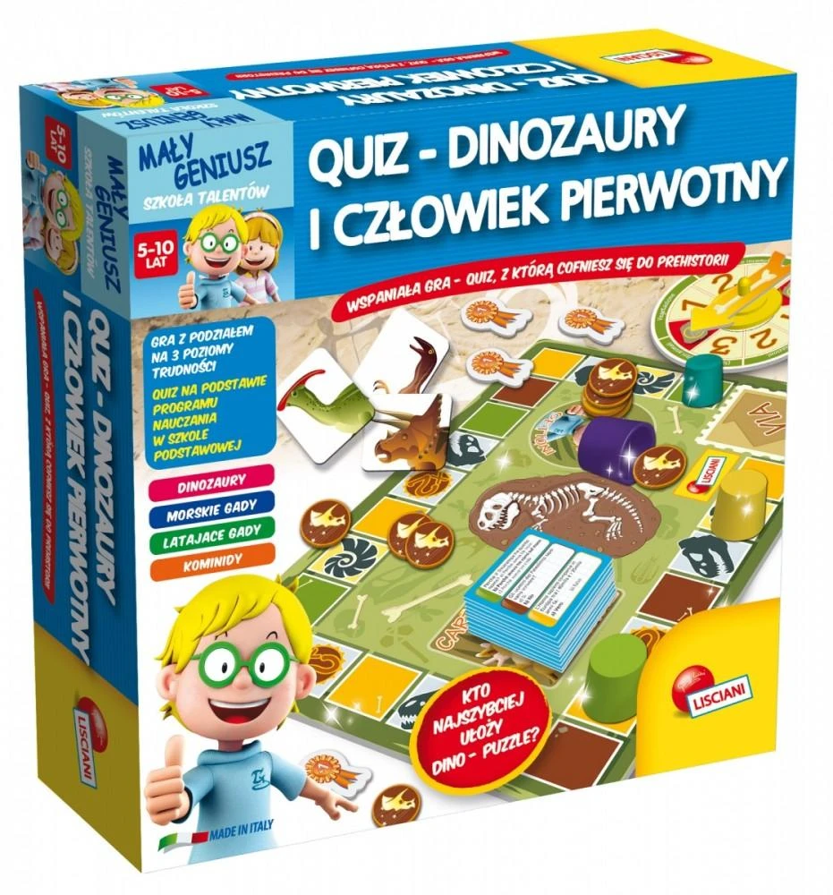 Lisciani Maly Geniusz, Viktorina – Dinozaurai ir primityvus žmogus – P54374