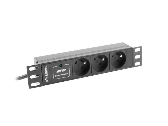 LANBERG PDU-03E-0200-IEC-BK PDU 10 1U 10A 3x 230v PL 2m Juodas