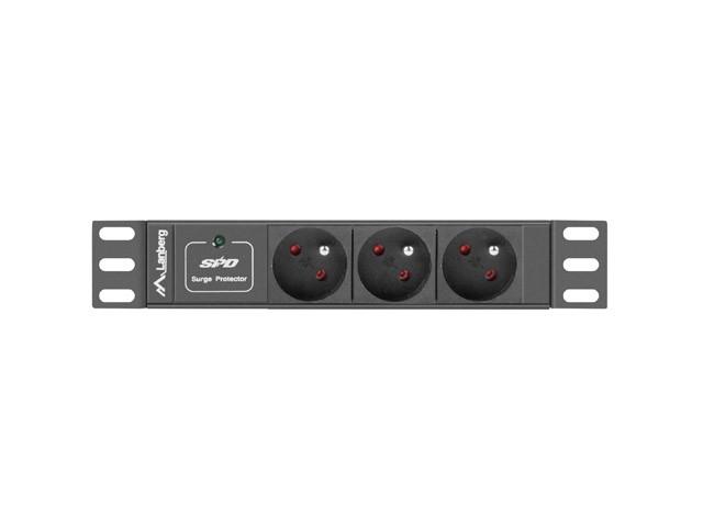 LANBERG PDU-03E-0200-IEC-BK PDU 10 1U 10A 3x 230v PL 2m Juodas