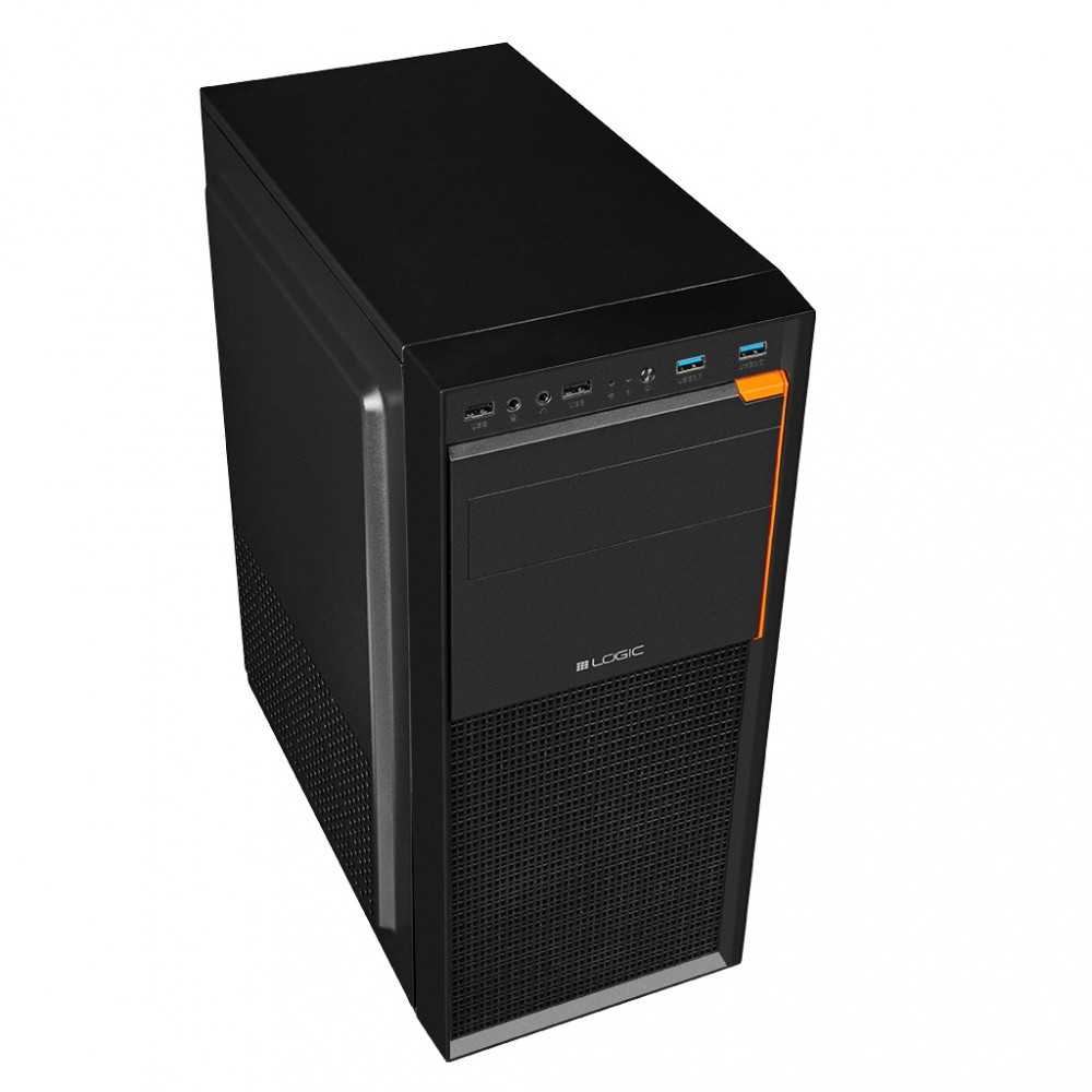 Logic Concept J23 Midi Tower ATX kompiuterio dėklas USB 3.0 x 2 juodas