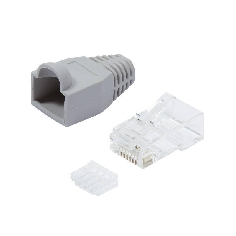 LOGILINK MP0023 LOGILINK - Kištukinė jungtis Cat.6 RJ45 100vnt. komplektas, neekranuotas, pilkas
