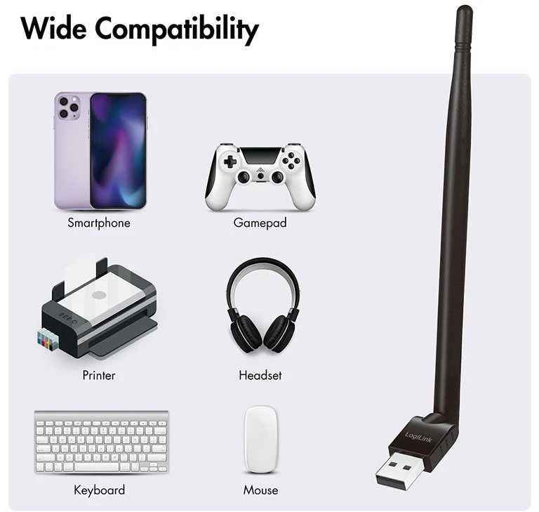 „LogiLink“ USB-A „Bluetooth 5.3“ adapteris, USB 2.0, su antena