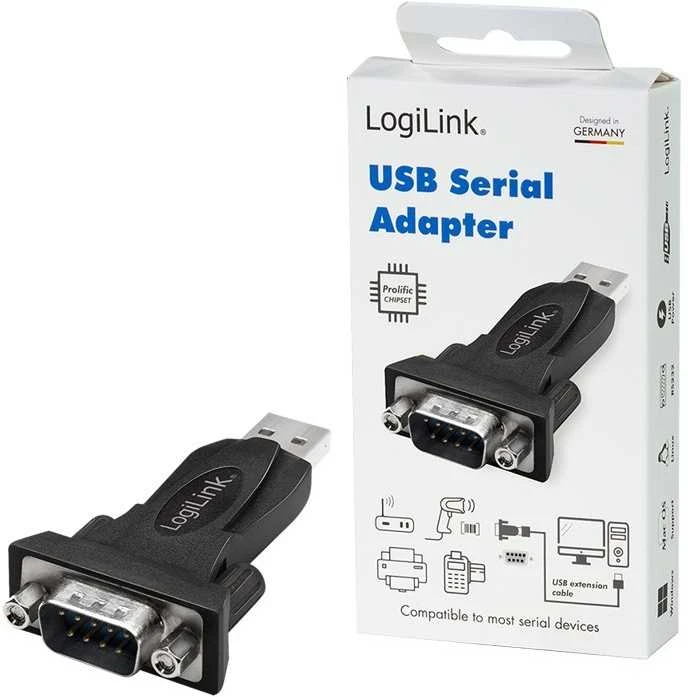 LOGILINK AU0002F USB2.0 adapteris USB-A/M į DB9/M Win11