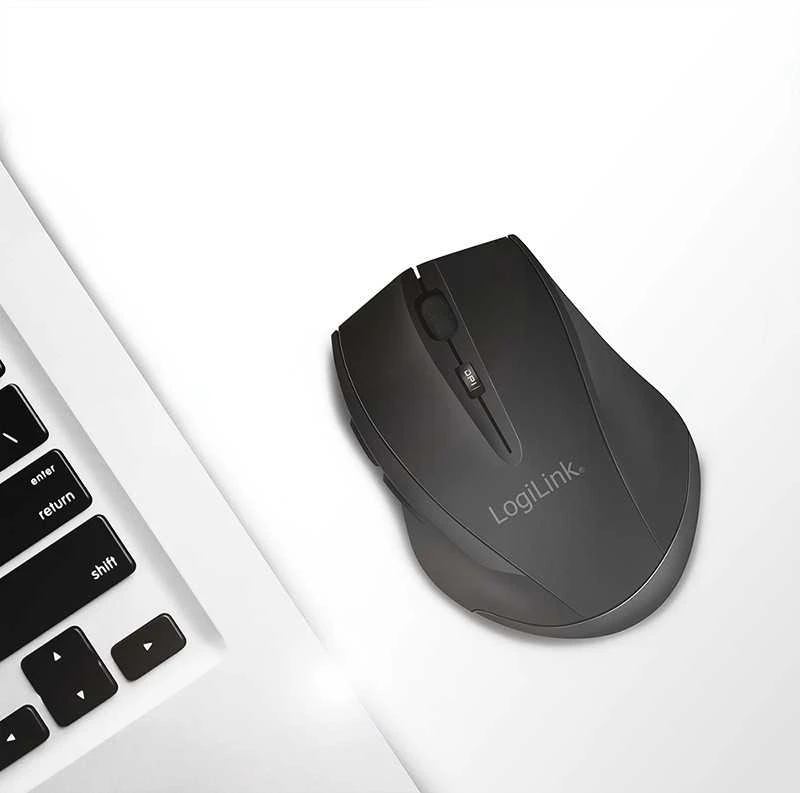 LogiLink Bevielė pelė bt 5.0,ergonomiczna, juoda