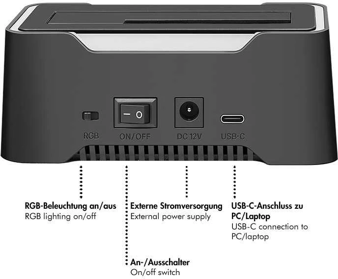 LogiLink Doko stotelė usb-c do hdd/sdd 2.5/3.5'