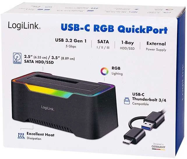 LogiLink Doko stotelė usb-c do hdd/sdd 2.5/3.5'