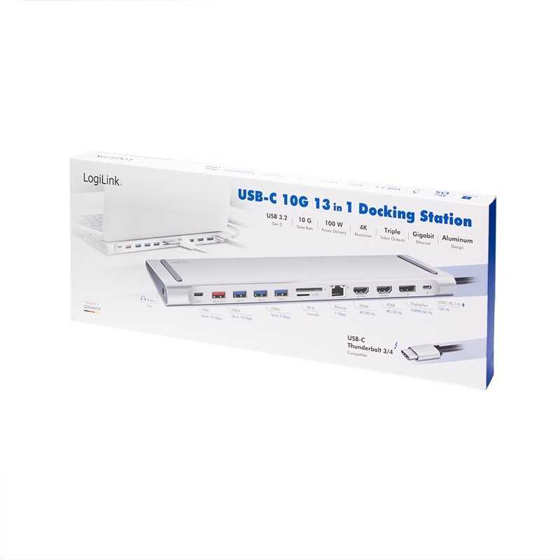 LogiLink Doko stotelė usb3.2 ,usb-c,12-portów, pd