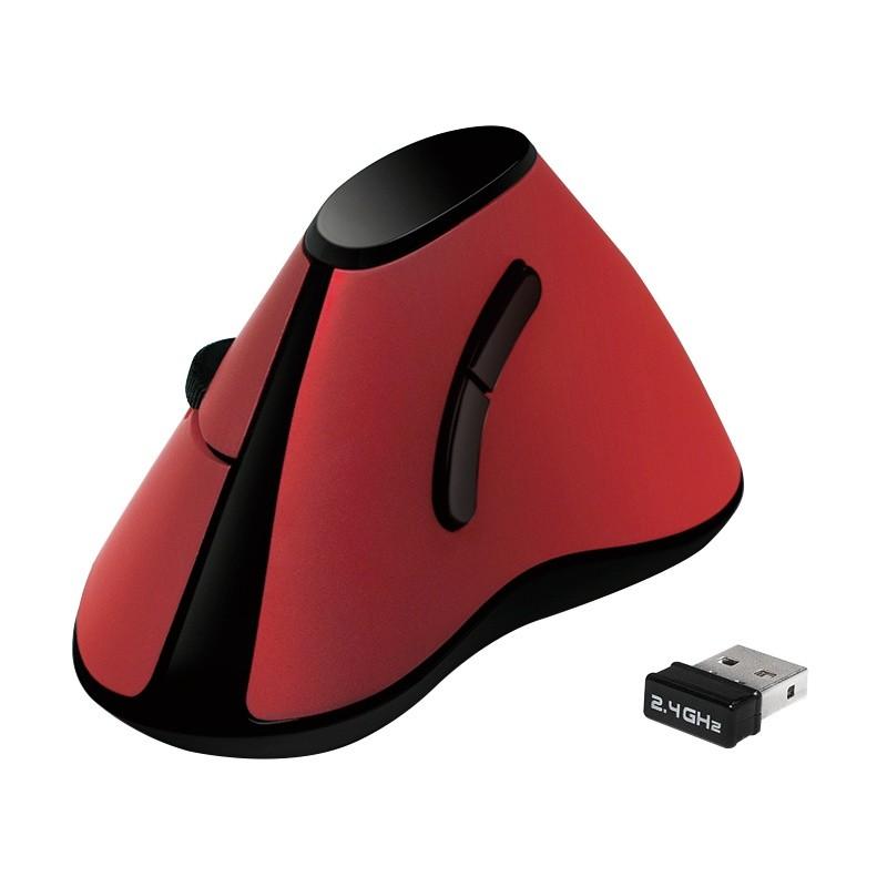 LOGILINK ID0159 LOGILINK - Ergonomiška vertikali pelė, bevielis 2,4 GHz, raudonas