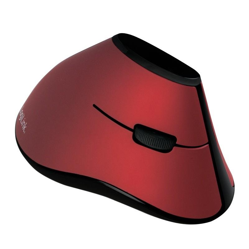 LOGILINK ID0159 LOGILINK - Ergonomiška vertikali pelė, bevielis 2,4 GHz, raudonas