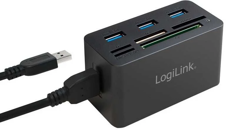 LOGILINK CR0042 LOGILINK – USB 3.0 šakotuvas su „viskas viename“ kortelių skaitytuvu