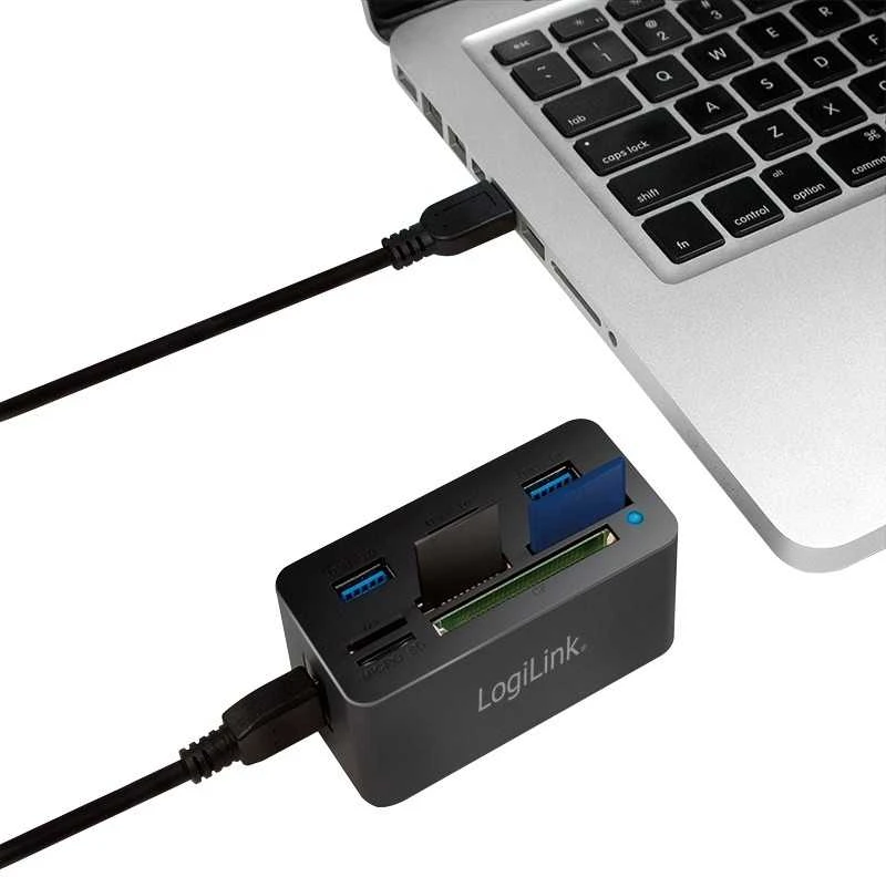 LOGILINK CR0042 LOGILINK – USB 3.0 šakotuvas su „viskas viename“ kortelių skaitytuvu