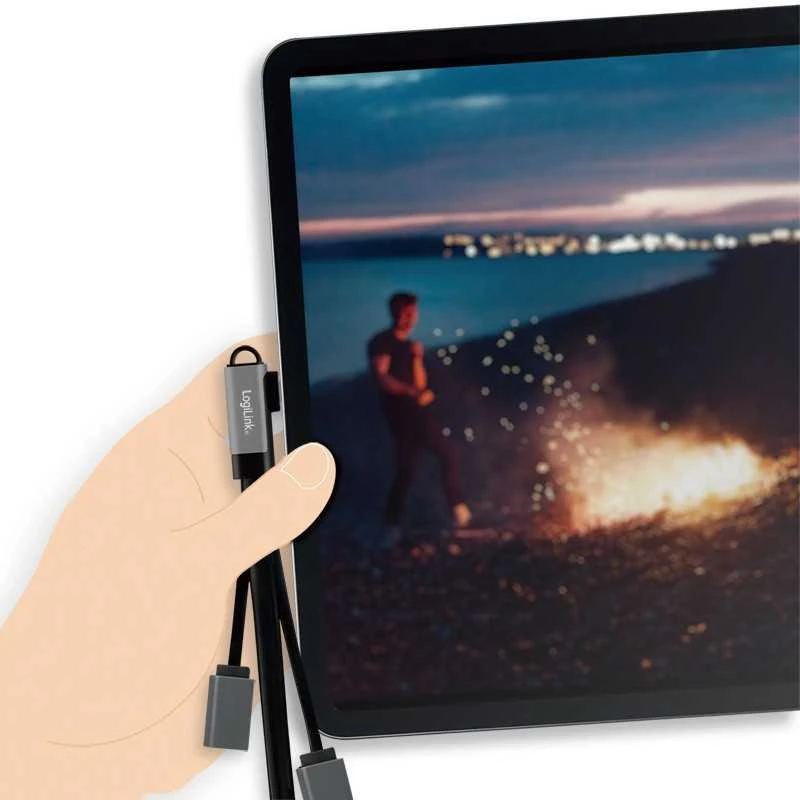 „LogiLink“ 3 prievadų USB-C kampinis