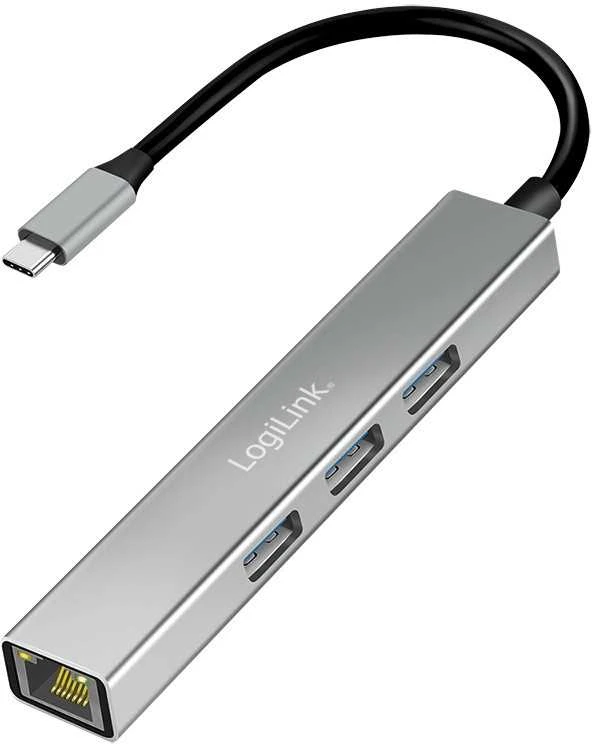 LogiLink USB-C daugiafunkcis keitiklis su LAN lizdu