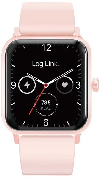 LogiLink Išmanusis laikrodis lcd, bt5.2 ip68, rožinė