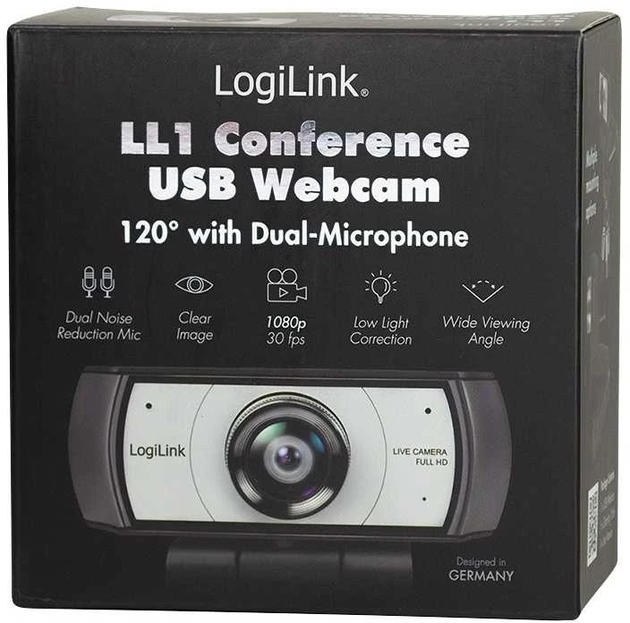 LOGILINK UA0377 HD USB internetinė kamera 120 laipsnių dvigubas mikrofonas