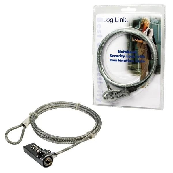 „Logilink“ nešiojamojo kompiuterio saugos užraktas su kombinacija 1,5 m