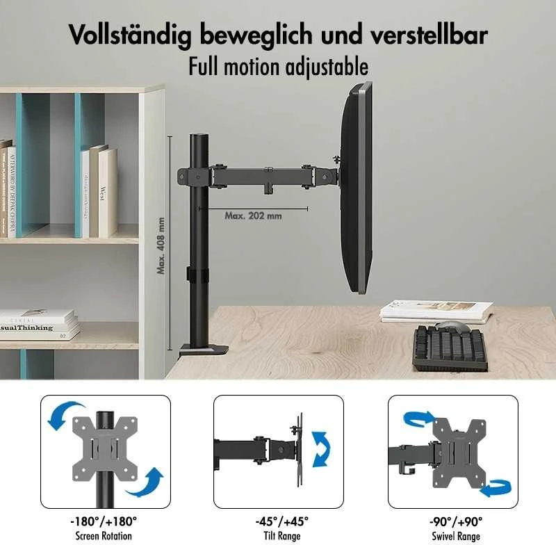 LogiLink Laikiklis do monitora 17 - 32', max 10kg., plieno