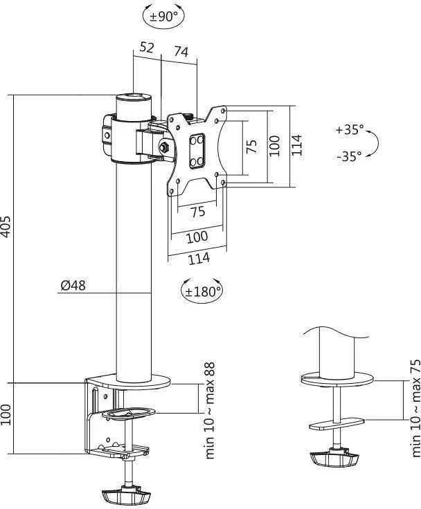 LOGILINK BP0103 Monitorius laikiklis 17–32 colių plienas 19kg maks.