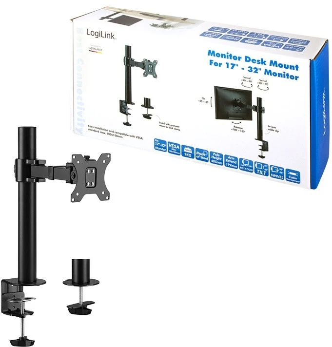 Laikiklis LOGILINK BP0104 Monitorius mount 17-32 plieninės svirties ilgis 199mm