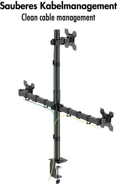 LogiLink Monitoriaus laikiklis trigubas 17-32 376 mm juodas